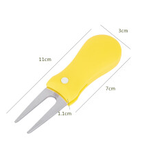 Golf Practice Essential: Yellow Folding Ball Fork & Repair Tool