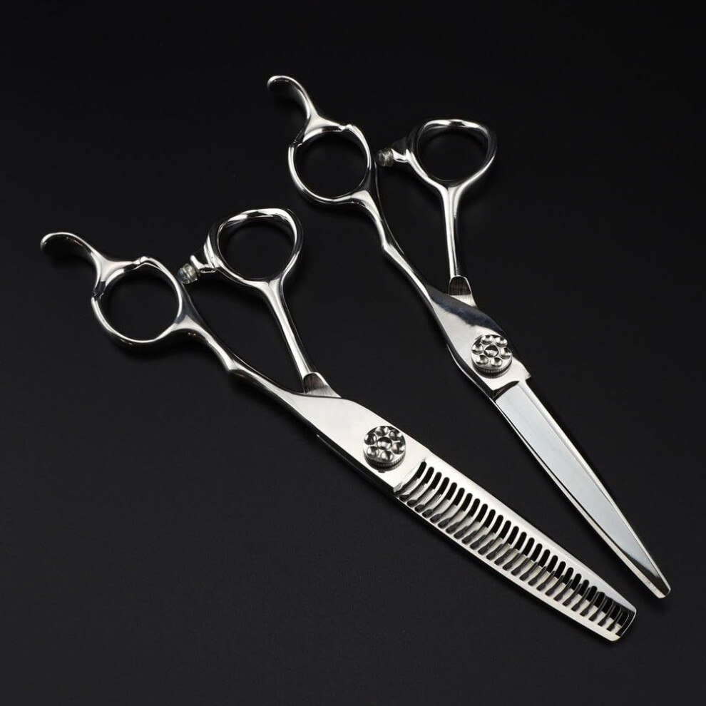 Silver Hair Cutting,6 Inch Professional Jp 440C Steel Scissor Haircut Thinning Barber Cutting Shears Hairdresser Set