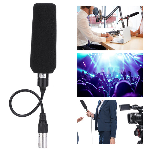 Black Condenser Microphone for Cameras, Unidirectional, 23.5cm