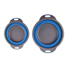 Soluzione di drenaggio e conservazione senza sforzo, scolapasta da cucina pieghevole e resistente con manici in plastica, mini scolapasta resistente