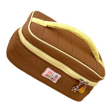 Stilvolle Kosmetiktasche mit Farbkontrast,-Kaffeefarbe