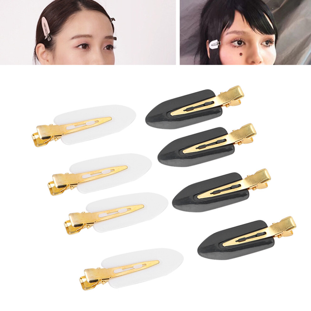 8pcs Leaf Shape Hair Clips ABS Resin Anti-Slip Hair Accessories Black/White