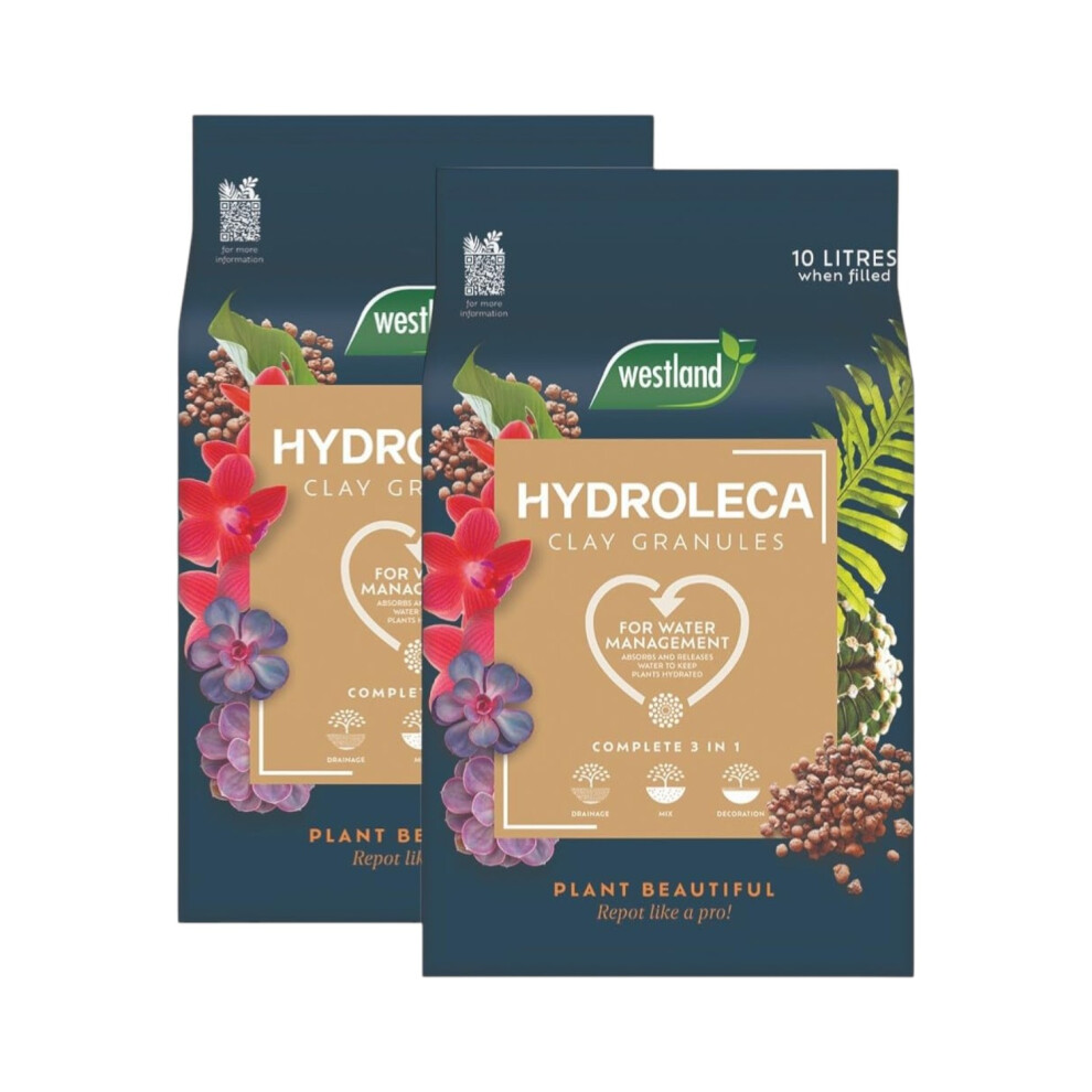 Westland Hydroleca Clay Granules 10L Pack Of 2
