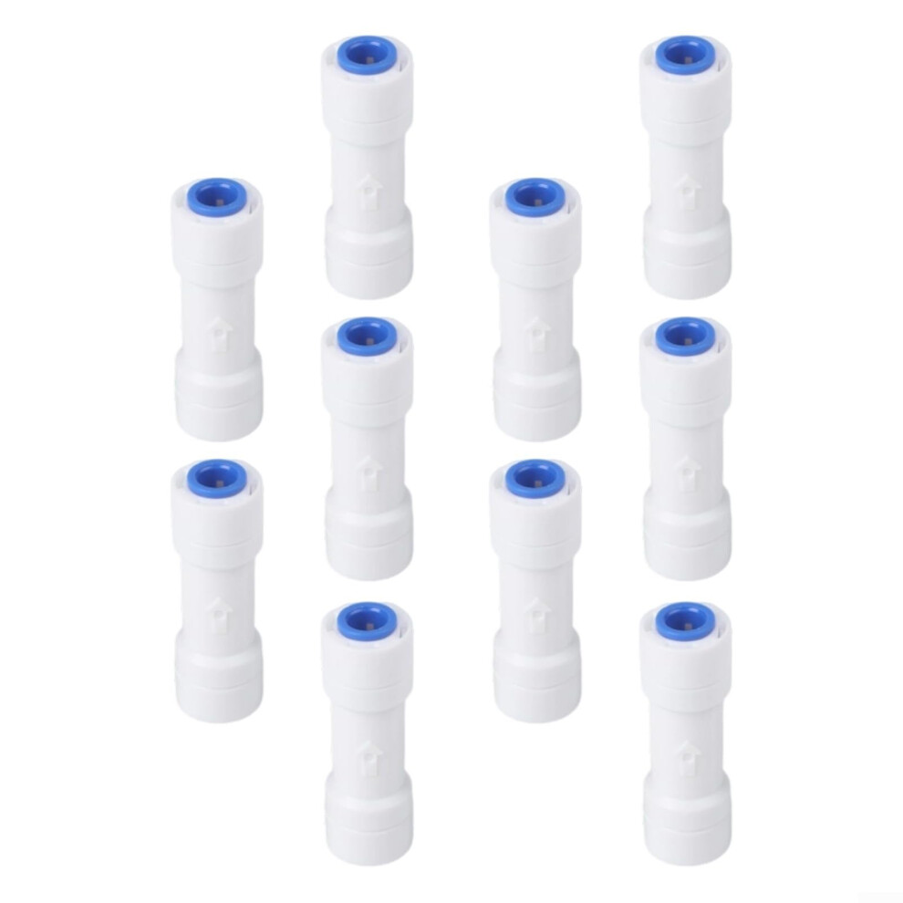 10Pcs /4 Inch Straight Quick Connect Check Valve For For Ro Reverse Osmosis Water Purifiers, Backflow And Pressure Release, Leak-Proof Pe Fittings For 9067246768928