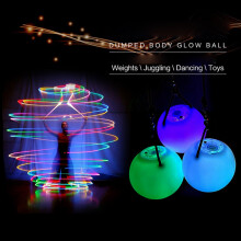 2 Stück LED Poise Balls, 9 Modi, 7 Farben Licht Poi, Vinyl, 7,8 cm