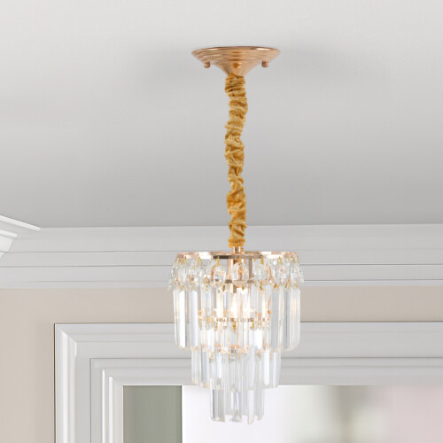 Living And Home Elegant Crystal Pendant Light 1