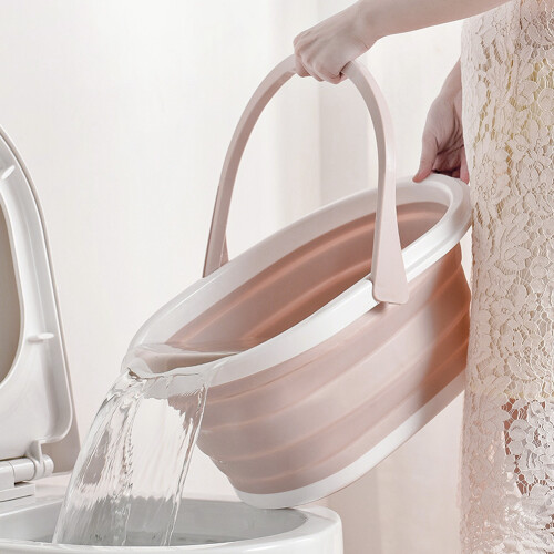 High Quality Light Pink Foldable Mop Bucket - 5cm Compact Storage
