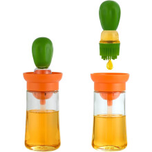Vielseitiger Küchenhelfer, Präzision trifft auf Praktikabilität: Ölspender aus Borosilikatglas mit Silikonpipette und Pinsel, 2-in-1-Design für