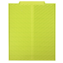 Tapete de secagem de louça em silicone, resistente ao calor, antiderrapante, dobrável para secagem rápida, design com ranhuras para facilitar a