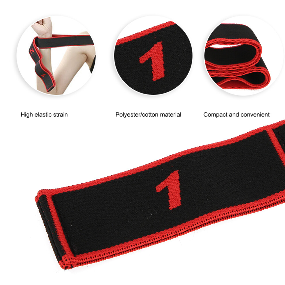 Indoor Yoga Stretch Strap - Red, 88cm Polyester Latex Resistance Belt