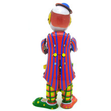 Vintage-Dosenwindspiel-Zirkusclown-Roboter-Spielzeug-21cm-Geschenk