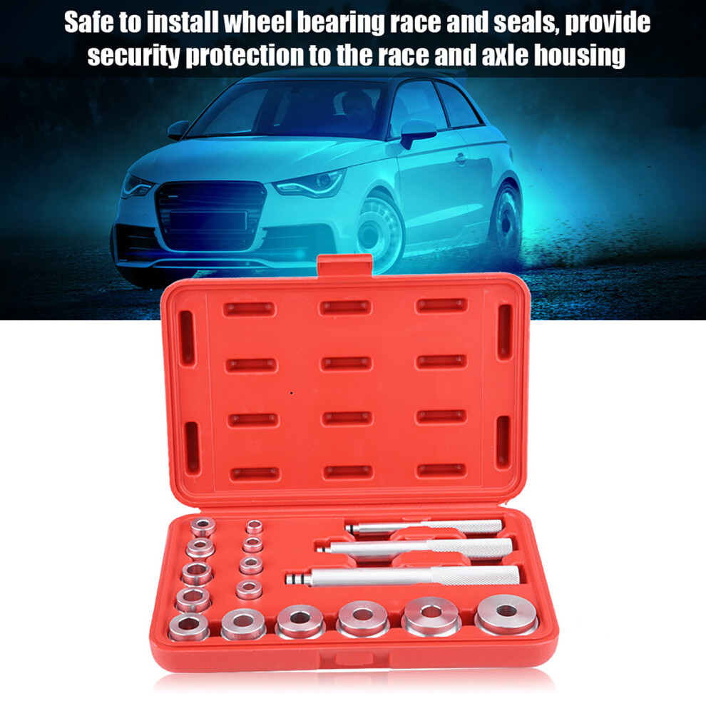 17Pcs Aluminum Wheel Bearing Race & Seal Driver Kit With Case Red 5081362176461