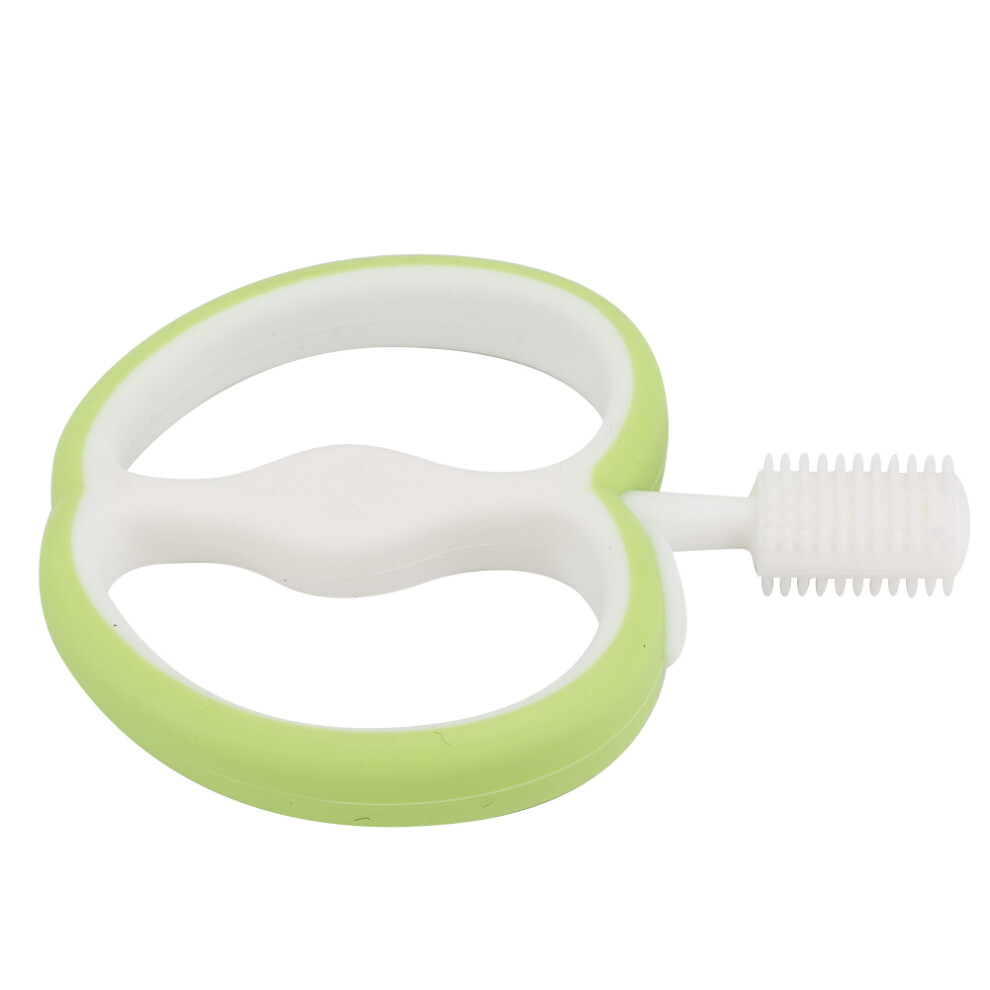 Fruit-Shaped Silicone Baby Toothbrush, Infant Oral Care, Green