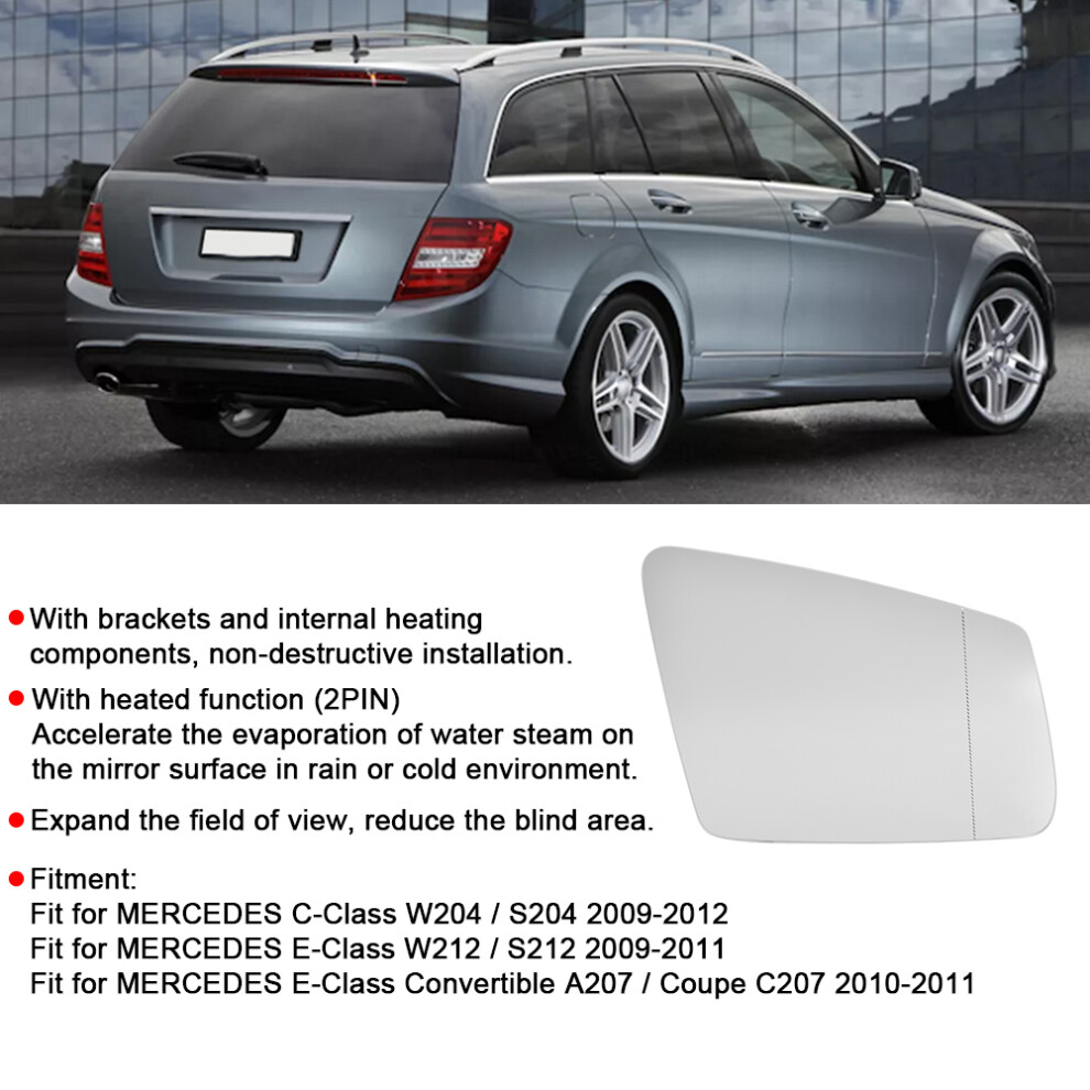 Heated Rearview Mirror Glass Fit For Mercedes W204 W212 C Class E Class 8271362178290