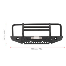 Metallstoßstange vorne für RC-Car Axial SCX10 90046, 190 mm, Schwarz