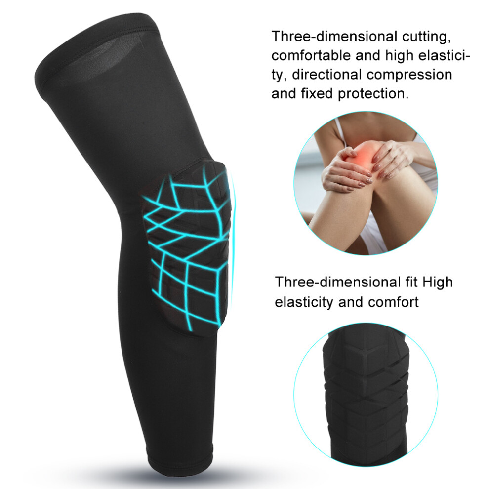 Sport Cellular Basketball Knee Guard Ultrathin Breathable Elastic Protective Gear Black L 3701362179614