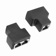 2PCS Ethernet Splitter Adapter 1-in 2-out RJ45 Female LAN Cable Extender