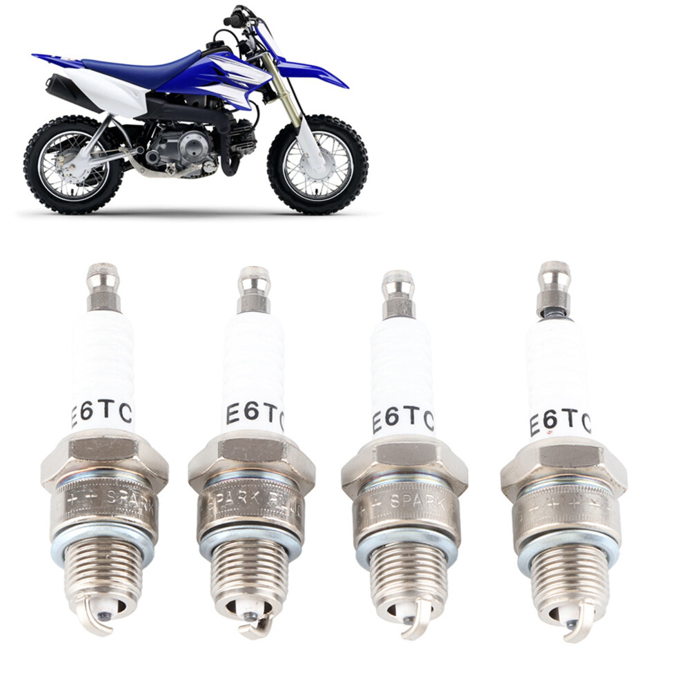 4Pcs 2-Stroke Spark Plug Fit Pw50 Pw80 Lt50 Motorcycle E6tc 7691362180887
