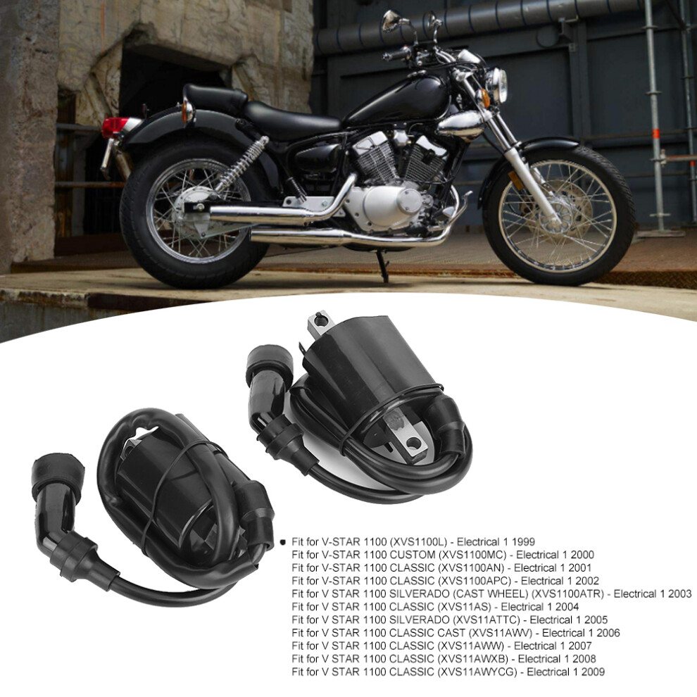 Xvs1100 V-Star Ignition Coil Pair: Boosts Acceleration & Fuel Mileage Black