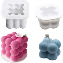 Moldes decorativos minimalistas de moda, forma de cubo 3D, silicona de grado alimenticio, fácil de desmoldar para aficionados al bricolaje,