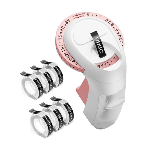 E975 Etikettiergerät-Rosa mit 6 Rollen