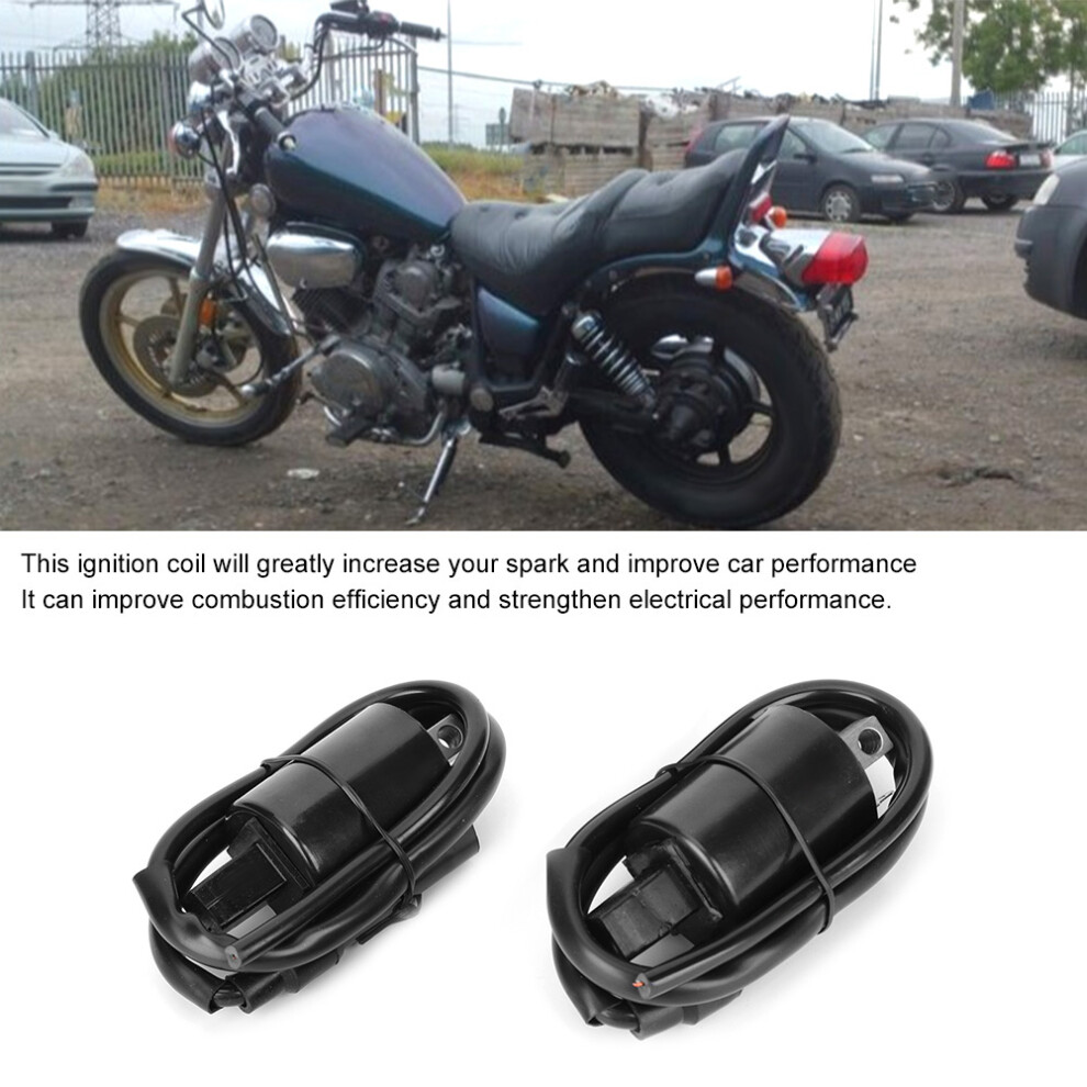 2Pcs Ignition Coils Fit For Yamaha Virago 700 Xv700 1984-1987 Black 4091362182806