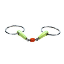Horse Ring Bit Horse Training Tool Rubber Wrapped Supplies Horse Snaffle Bit red