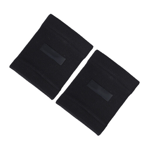 Schwarz, Polyester-Faser-Sporthandschützer Paar, elastischer Halt, Einheitsgröße