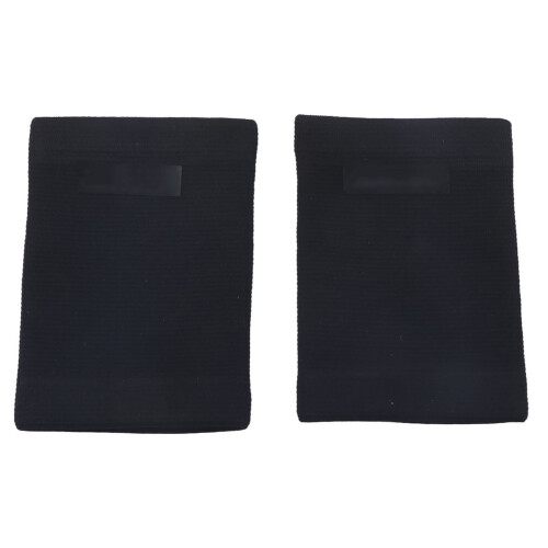 Schwarz, Polyester-Faser-Sporthandschützer Paar, elastischer Halt, Einheitsgröße 1