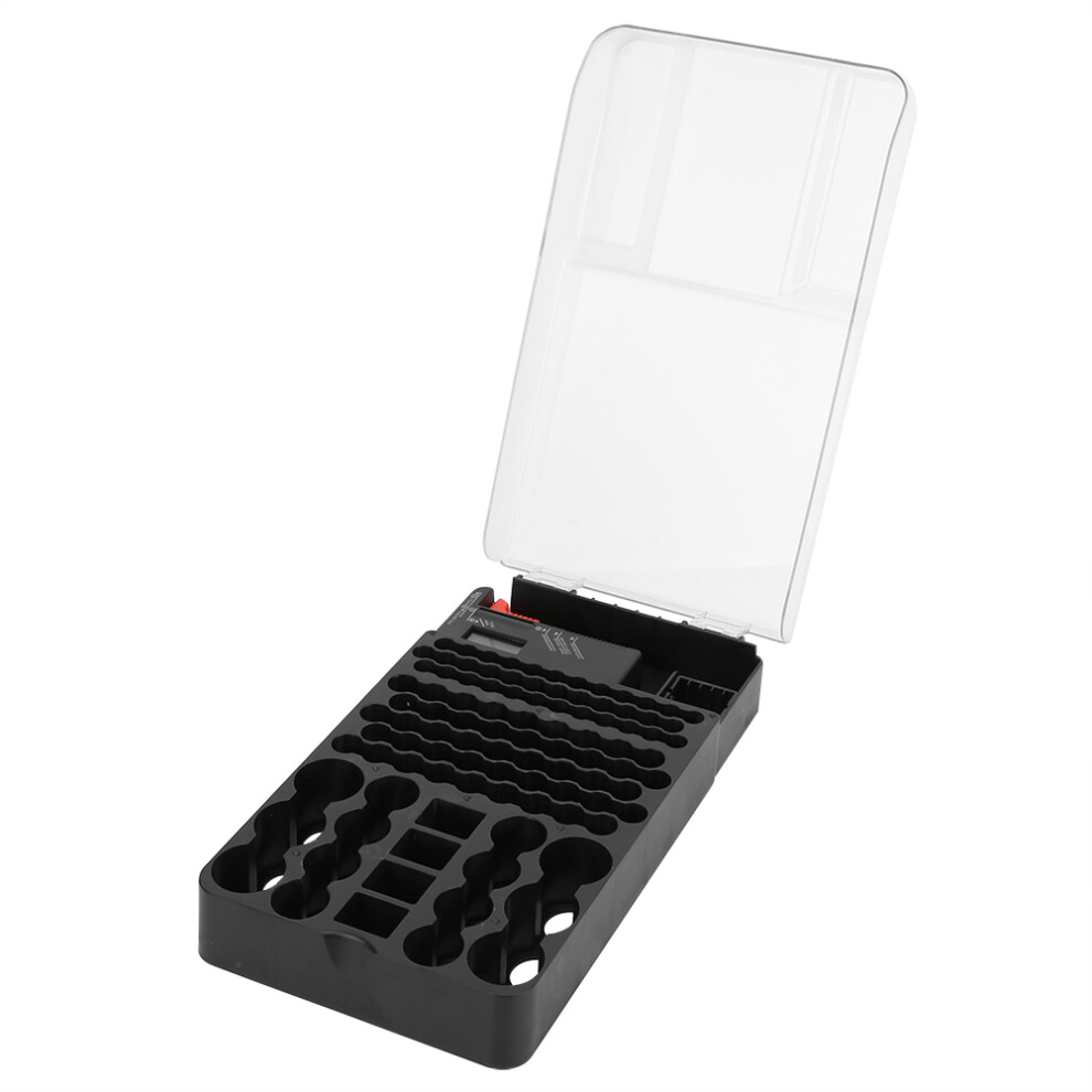 104 Grids Portable Battery Storage Box With Tester, Abs, 11.8X7.1x2.2 In 7641362186105