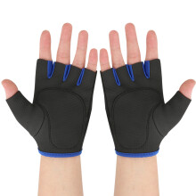 Unisex Outdoor-Hantel-Trainingshalbhandschuhe Blau/Schwarz M