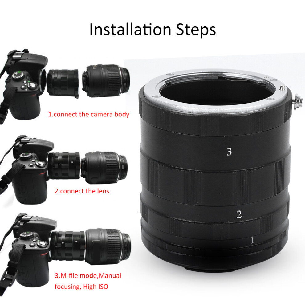 Aluminum Alloy Macro Lens Adapter Ring For Nikon Ai Mount, Black 7691362187053