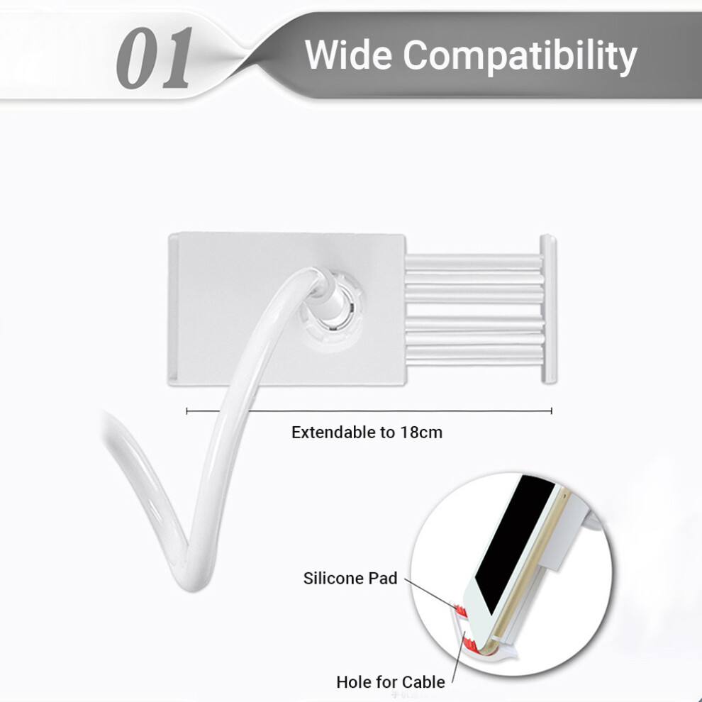 27-Inch Flexible Gooseneck Tablet & Phone Holder With Clamp, Adjustable 4-10.6In 5081362188259