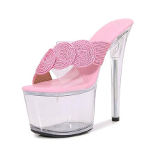 Women's 17cm Extreme High Heels | Sexy Stiletto Sandals for Wedding, Club, Pole/Strip Dance | Arch Support & Anti-Slip Design 6 UK Pink