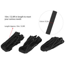 3 Packs Flat Elastic Rope Cord Bands 0.6cmx10m Black & White