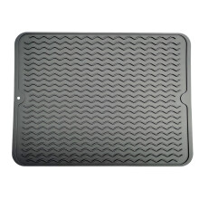 Tapete de secagem de louça ventilado para cozinha, tapete de secagem mais rápida com textura em relevo, protetor de bancada multiuso, fácil de