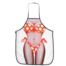 Lustige Schürze für Erwachsene, witziges Geschenk, ölbeständige Küchenschürze, 3D-Design mit sexy Mann- und Frauenmotiv, Polyesterschürze,