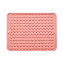 Tapete de silicone para secar louça, utensílio essencial de cozinha, com design de secagem rápida, feito de silicone impermeável, suporte