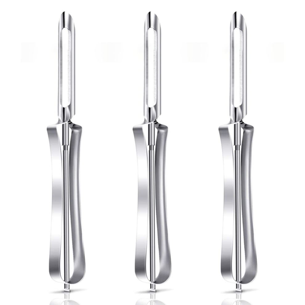 Professional Grade Fruit and Vegetable Peeler, Swivel Blade Stainless Steel Rotary Peeler with Dishwasher Safe Construction, Ergonomic Handle for Safe
