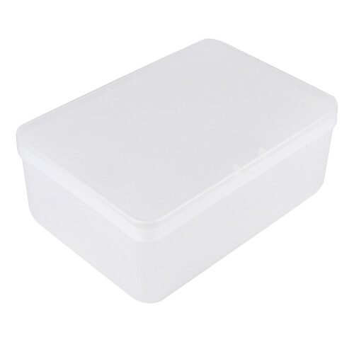 Storage Box With Hinged Lid, Clear Storage Boxes With Lids Multi Purpose Small Plastic Container Box for Organizing Small Items, Stackable Dustproof M