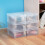 Storage Box With Hinged Lid, Clear Storage Boxes With Lids Multi Purpose Small Plastic Container Box for Organizing Small Items, Stackable Dustproof M 2