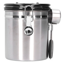 Contenitore in acciaio inox con tecnologia sottovuoto, ermetico per caffè, ideale per gli amanti del caffè, con chiusura a scatto e indicatore di