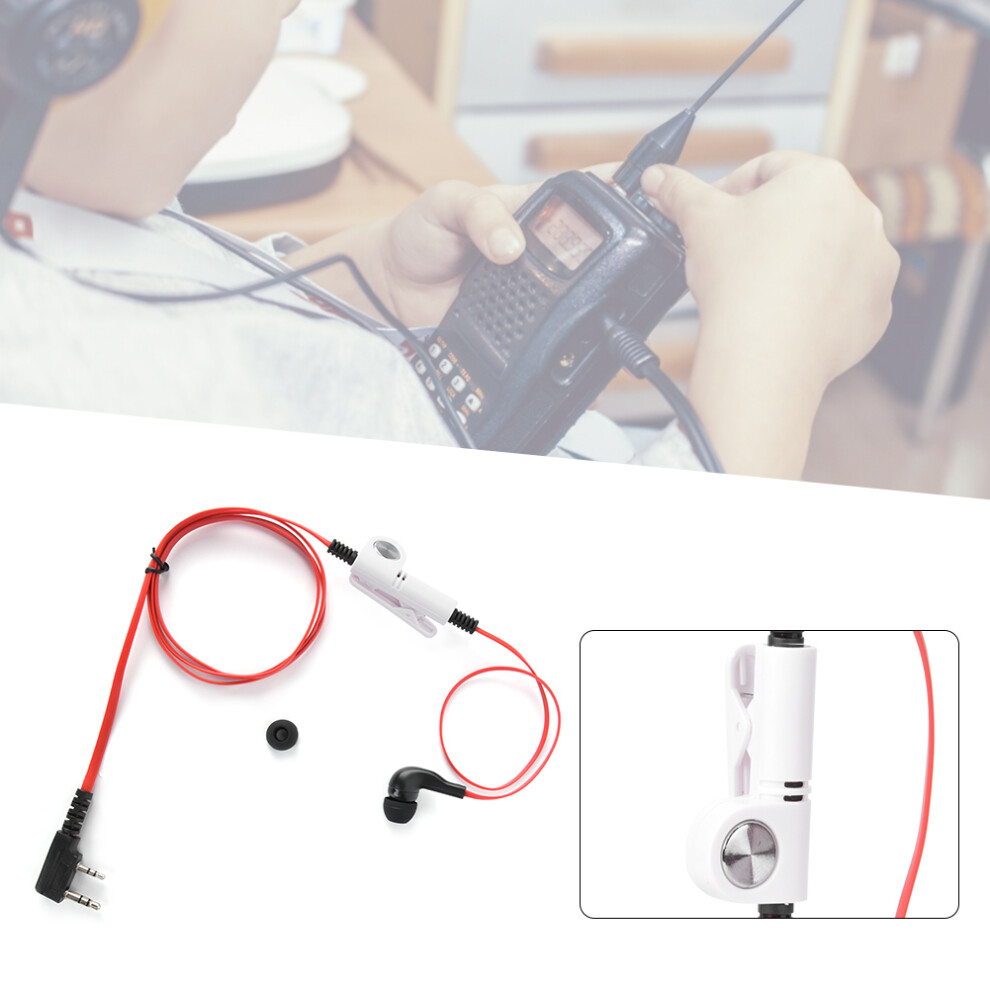 Kenwood/Baofeng Two Way Radio Earphone With Microphone In Ear Ptt Colour Red 4661362196167