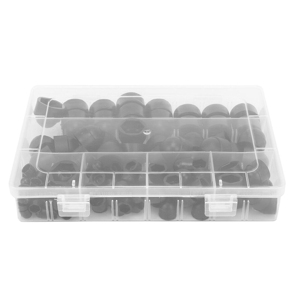 145Pcs Pe Black Hex Nut Cover Caps M4-M12 Fasteners For Industrial Use 8721362196737