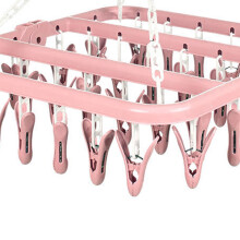 32 Clips Klappbarer Wäschehaken mit 360 Drehung Trockengestell Pink