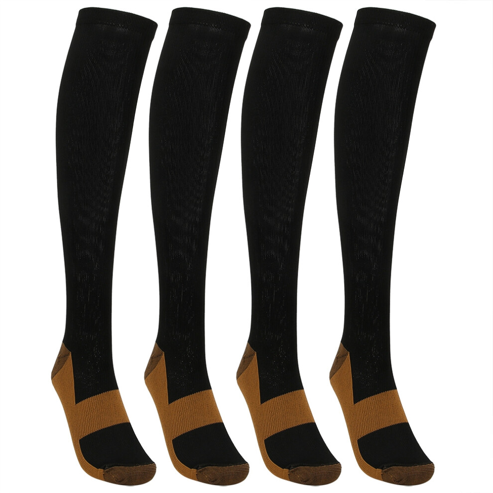 Black 2Pair Copper Fiber Compression Stockings S/M All Seasons