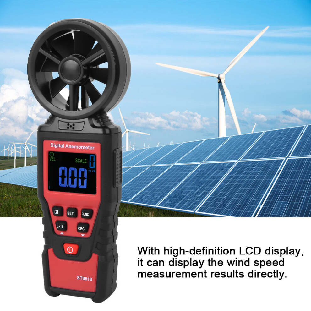 St6816 Digital Anemometer Wind Speed & Temperature Meter With Lcd Display 4211362197598