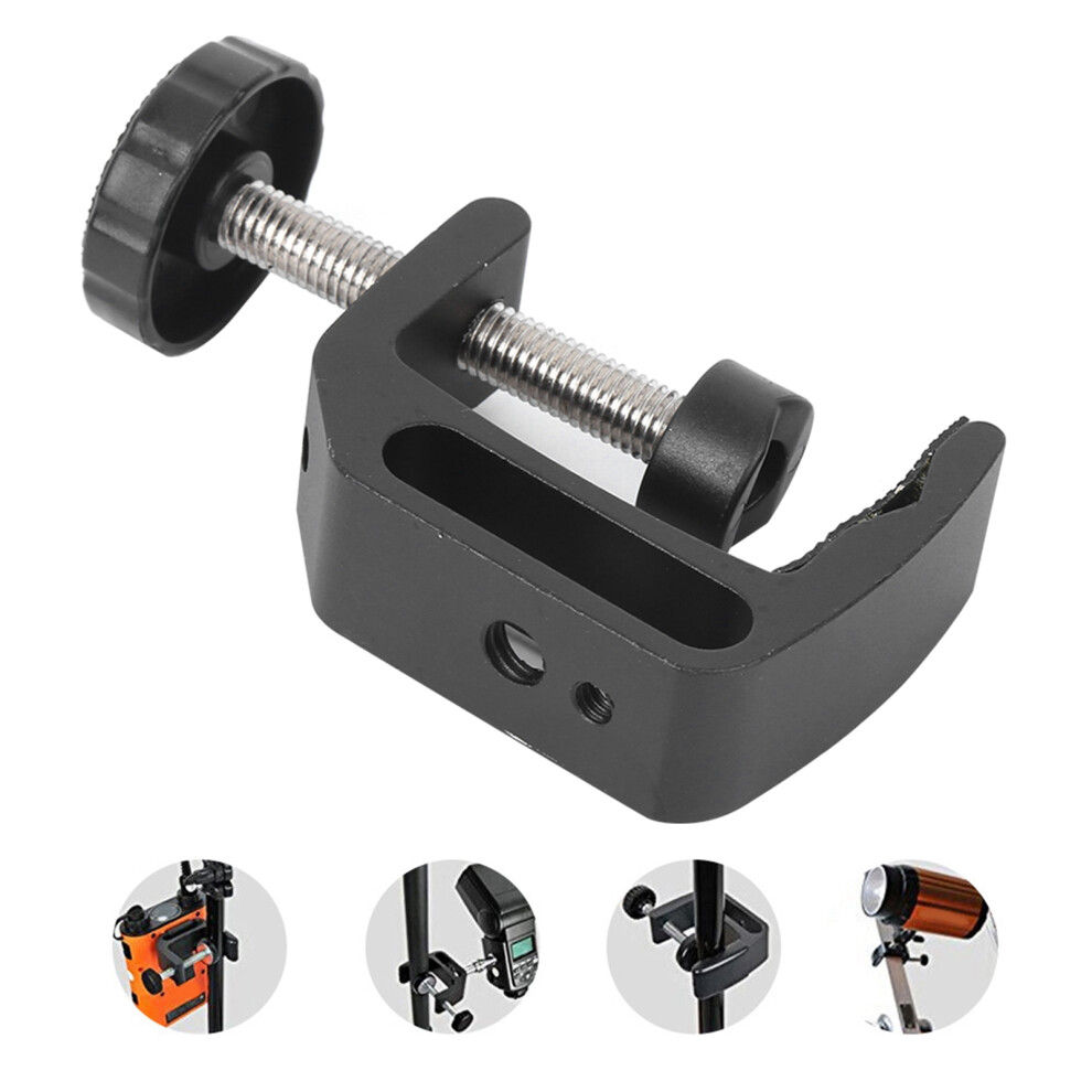 Aluminium Alloy C Clamp Mount For Camera & Flashlight, 6Cm Clamp Black 5001362200010