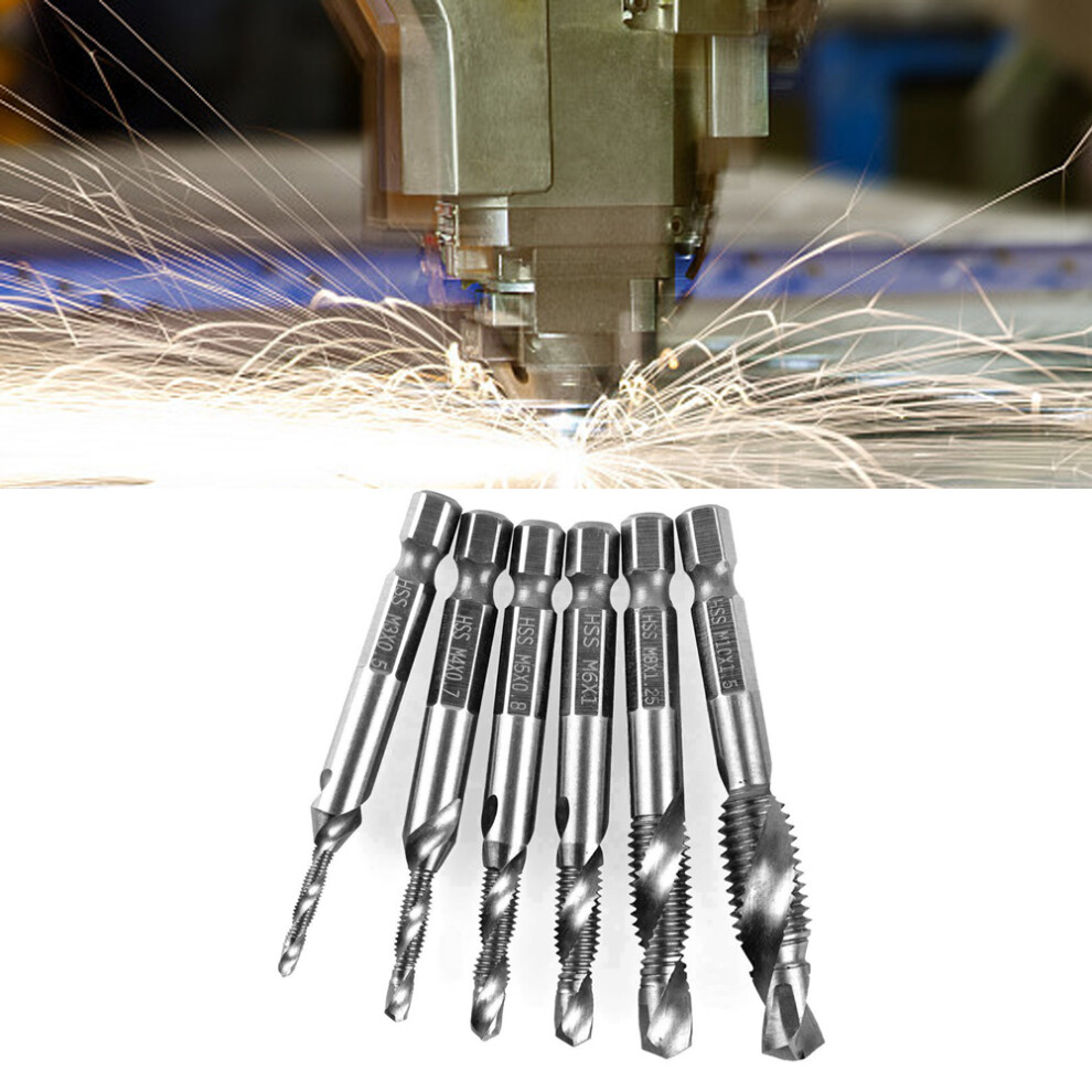 Durable 6Pc Metric Screw Tap Set With Hex Shank For Drilling & Tapping Tasks 5041362201921