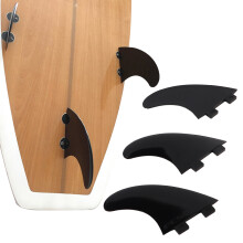 3Pcs G5 Nylon Plastic Surfboard Fins Set - Left Middle Right Black